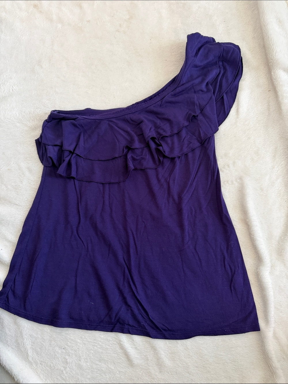 Old Navy One-Shoulder Ruffle Tank Top - Purple